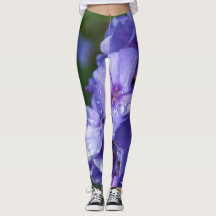 Leggings Fleur Violet mit Morgenrosen