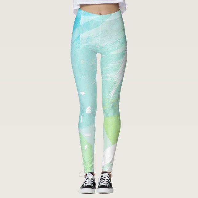 Leggings für abstrakte Pinselstriche (Vorderseite)