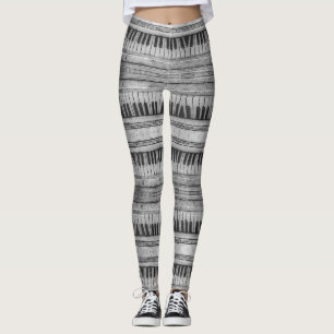 Leggings für Abstraktes Schwarz-Weiß-Piano
