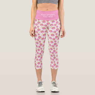 Leggings für benutzerdefinierte Text Rosa Erdbeere
