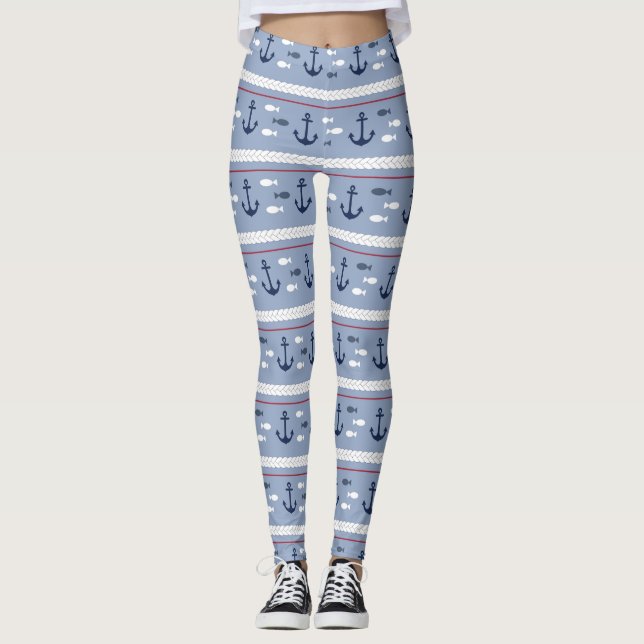 Leggings für blaue und weiße Wasseranker (Vorderseite)