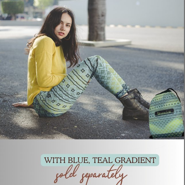 Leggings für blaugrüne Muster (blue green mix pattern gradient leggings)