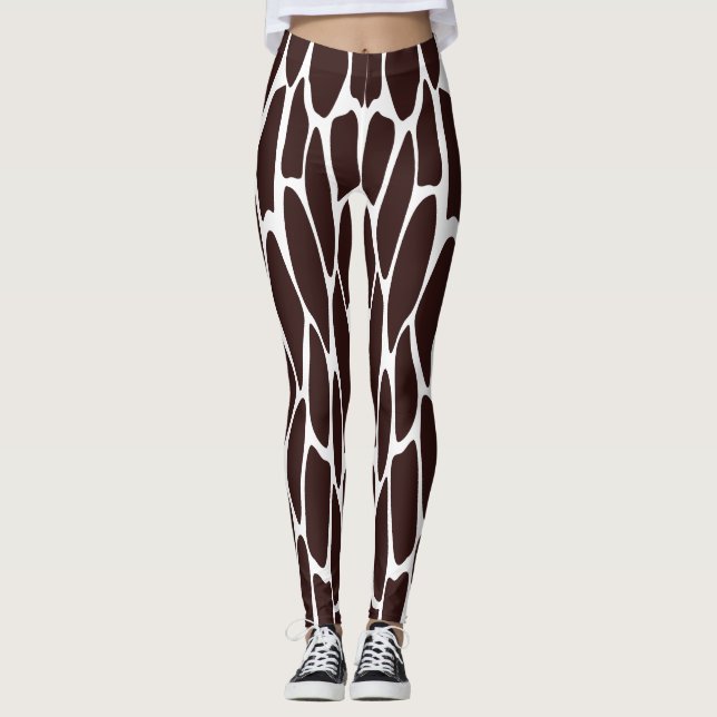 Leggings für braune und weiße Giraffen (Vorderseite)