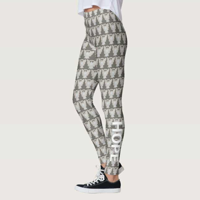 Leggings für das White Awareness Ribbon Engel Cust (Links)