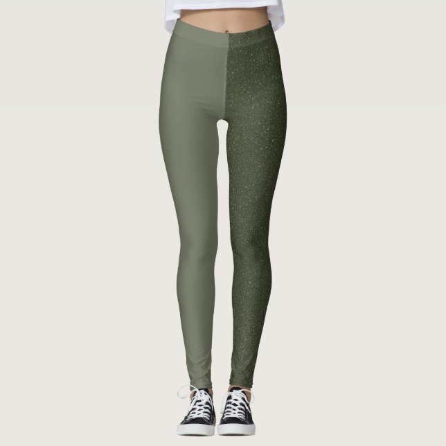 Leggings für die Moosgrüne Teilung (Matte + Grain) (Vorderseite)