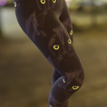 Leggings für die schwarzen Katzengrüne Augen