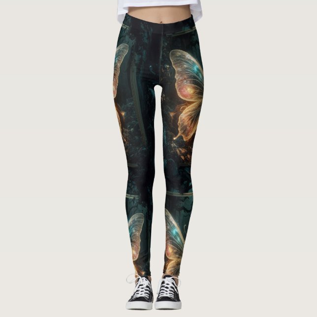 Leggings für digitale Schmetterlinge (Vorderseite)