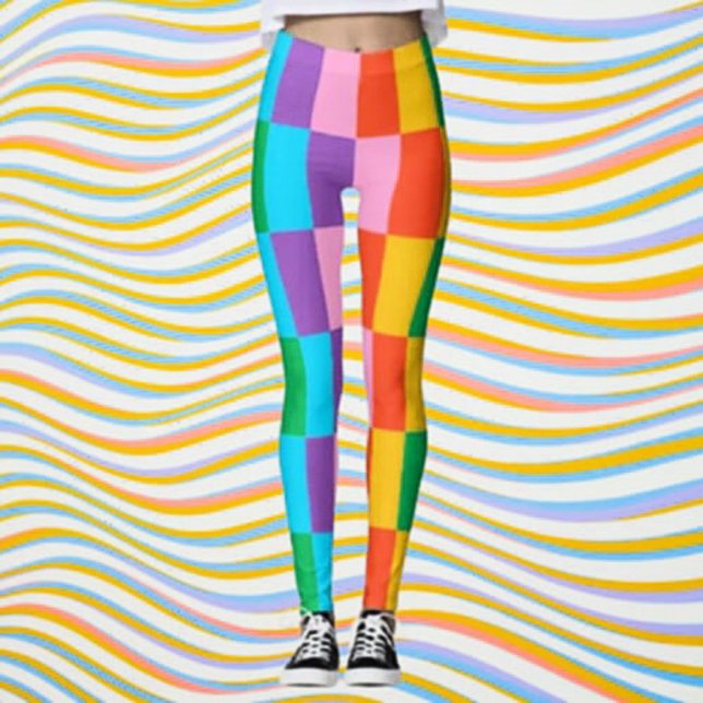 Leggings für Farbblöcke in Regenbogenschritten - f (Von Creator hochgeladen)