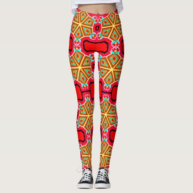 Leggings für farbiges digitales 3D-Design - PerfLe (Vorderseite)