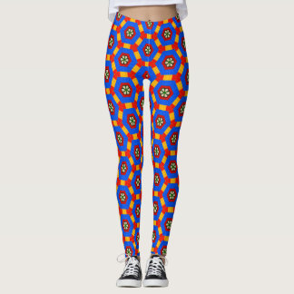 Leggings für gelbe, orangefarbene und blaue Kunstw