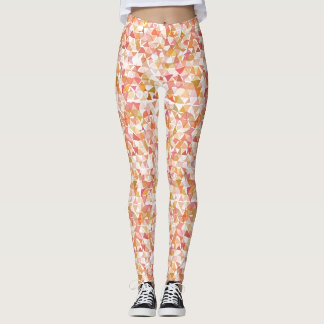 Leggings für geometrische Abstrakte Muster - Rosa  (Vorderseite)