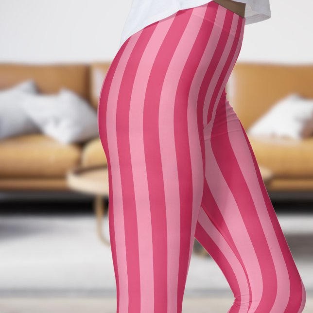 Leggings für klassisches Getreide und rosa Streife (Classic Cerise and Pink Strip Pattern Leggings)