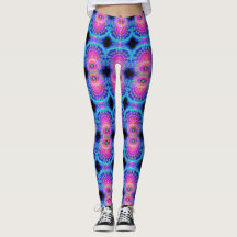 Leggings für kosmische Neon-Fraktal-Muster