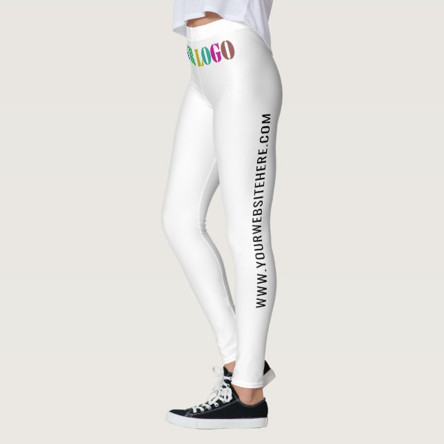 Leggings für kundenspezifische Firmenlogo und Text (Links)