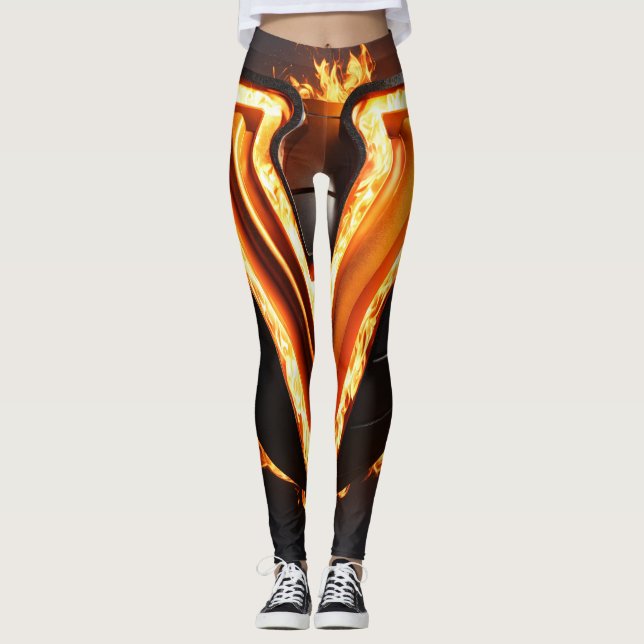 Leggings für lebendige 3D-Orange-Ball-Muster (Vorderseite)