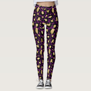 Leggings für lila Leoparden/Geparden