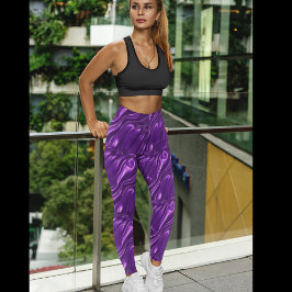 Leggings für lila Satin-Muster - Hübsch