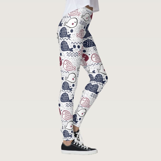 Leggings für niedliche Fischmuster (Rechts)