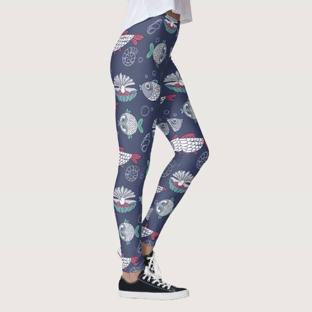 Leggings für niedliche Fischmuster (Rechts)