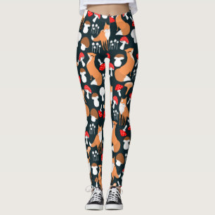 Leggings für niedliche Fuchs und Pilze
