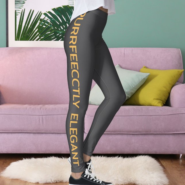 Leggings für personalisierte Soft Gold Dunkel Grau (Von Creator hochgeladen)