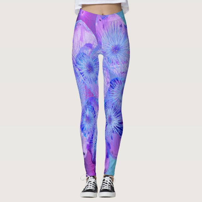 Leggings für rosa und Lila Designer und Blau (Vorderseite)