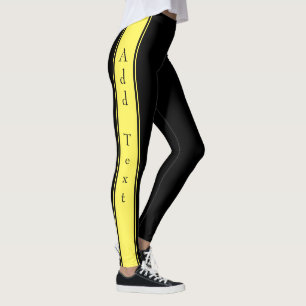Leggings für Schwarz-Gelb-Sport - Benutzerdefinier