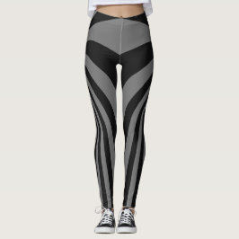 Leggings für Schwarz-Grau-Swirl-Design