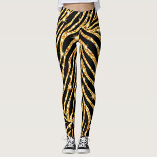 Leggings für Schwarz und Gold-Zebra