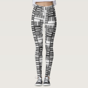 Leggings für Schwarz-Weiß-Piano-Muster