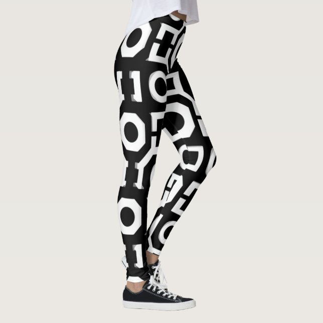 Leggings für Schwarz-weiße Geometrie (Rechts)