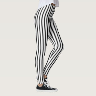 Leggings für Schwarz-weiße Silberstreifen-Muster