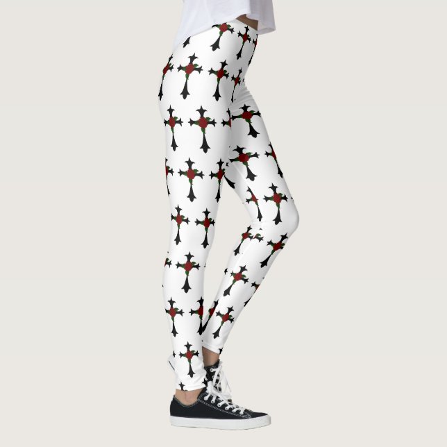 Leggings für Schwarzes Kreuz und Rose (Rechts)