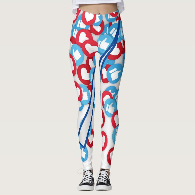 Leggings für Social Media - Wie & Herz (Vorderseite)