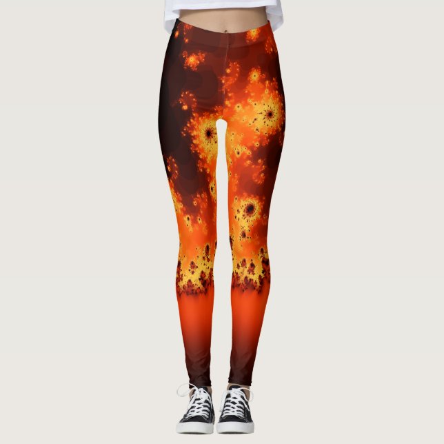 Leggings für Solarflare-Fraktal (Vorderseite)
