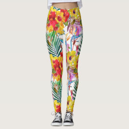 Leggings für tropische Hibisken