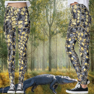 Leggings "Gator Skin" schwarz und gelb