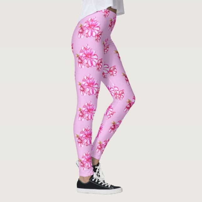 Leggings - Geranium-Streifen in Rosa (Rechts)