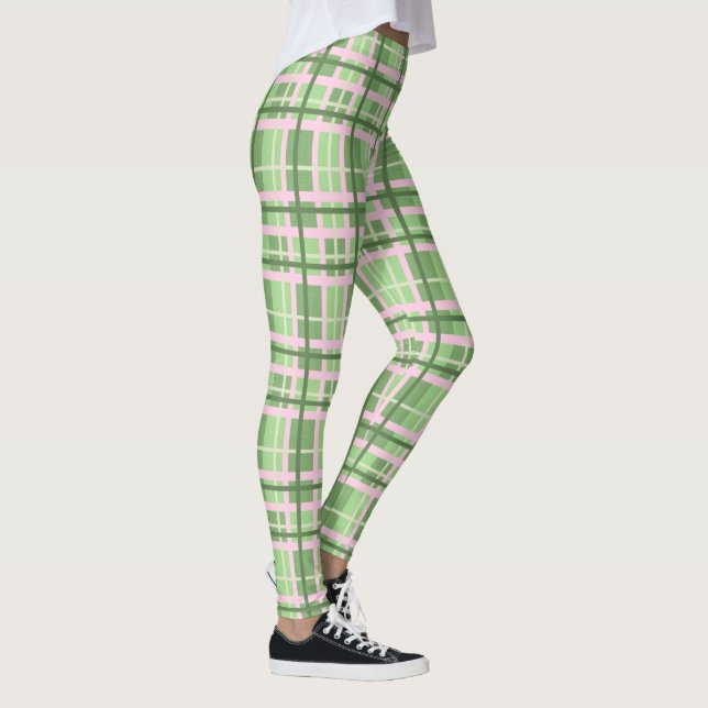 Leggings-Grün-Kariert Leggings (Rechts)