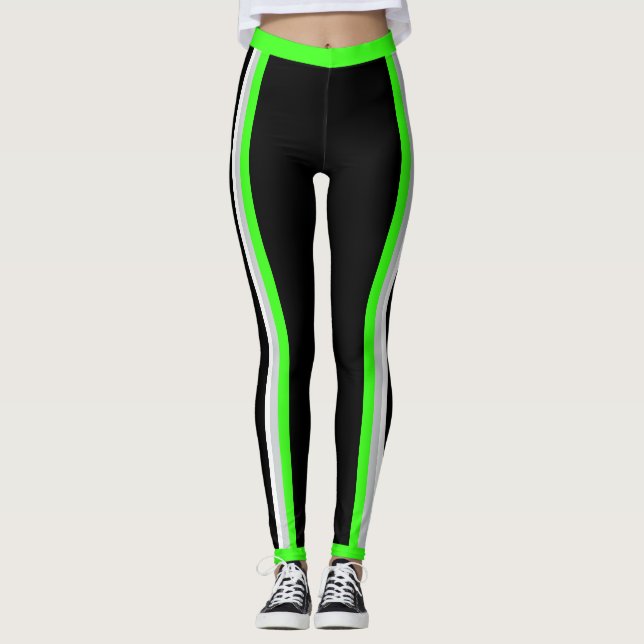 Leggings-grüne laufende Neonhosen Leggings (Vorderseite)