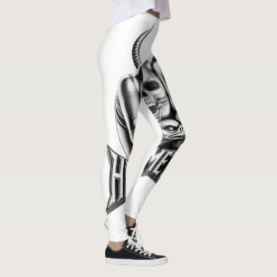 Leggings Heavy Metal Faust mit Adler Totenkopf