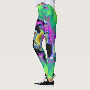 Leggings im abstrakten Fraktal. Crazy Farben