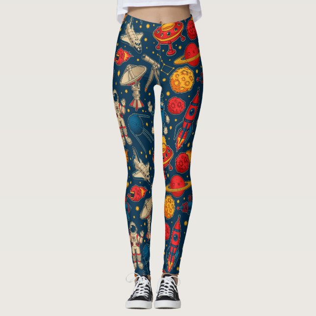 Leggings im coolen Weltraum (Vorderseite)