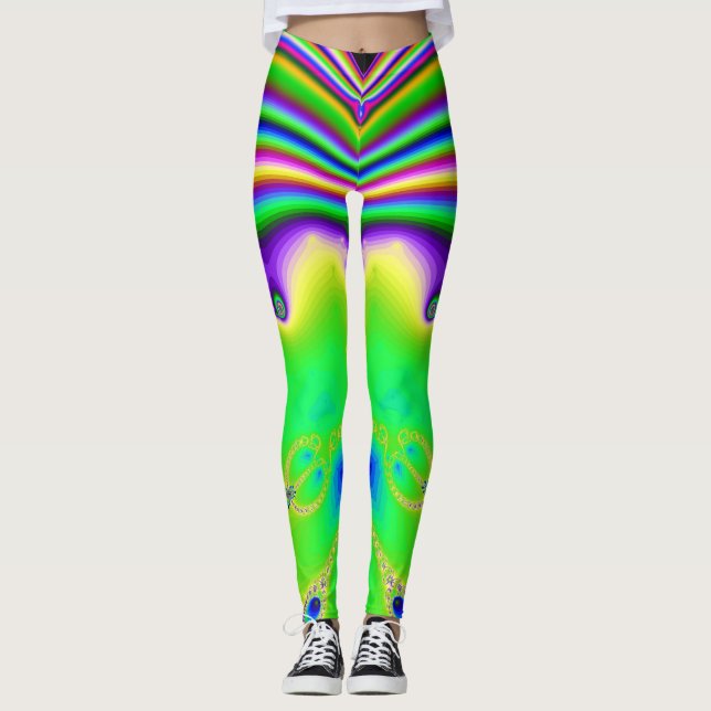 Leggings im lustigen Regenbogenstil (Vorderseite)