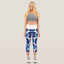 Leggings in Blautönen und Navyblau.