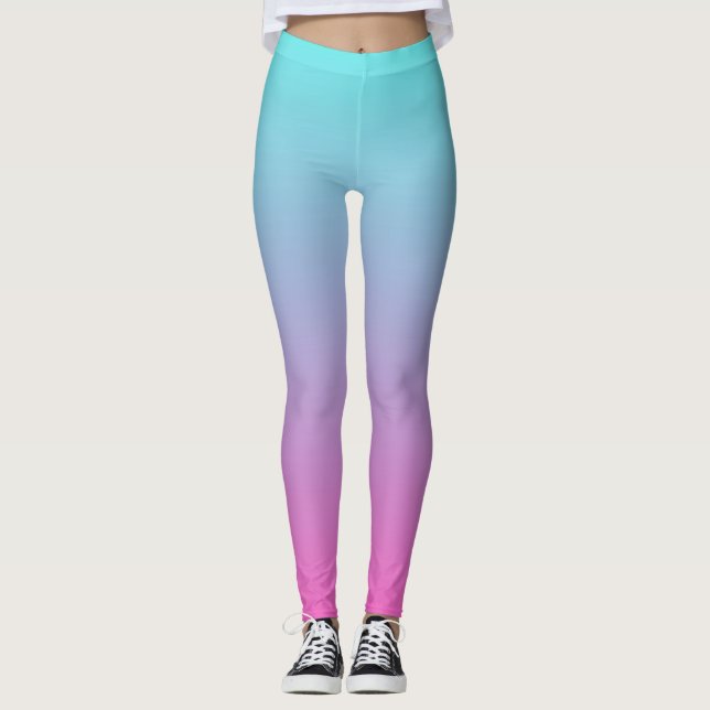 Leggings in den Farben Blau und Rosa (Vorderseite)