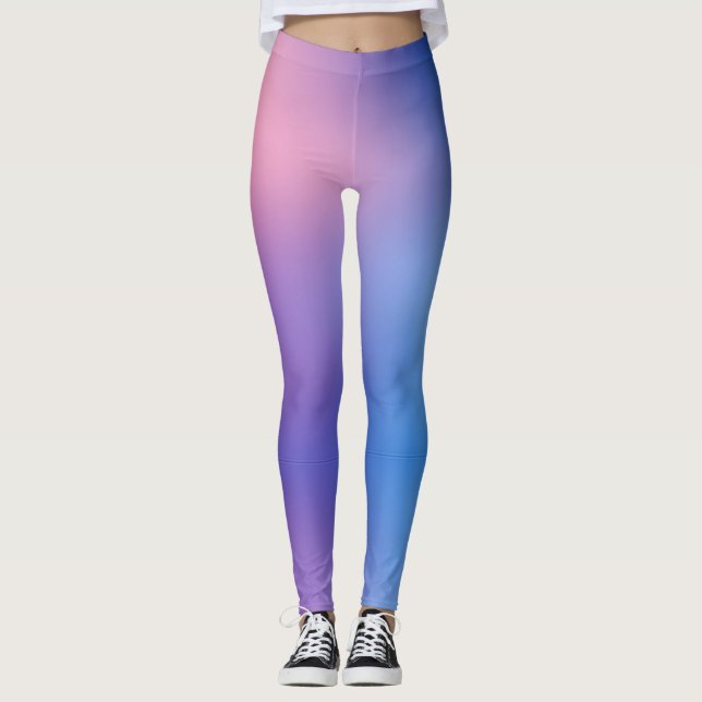 Leggings in lila/pink/blau Spandex/Polyester. (Vorderseite)