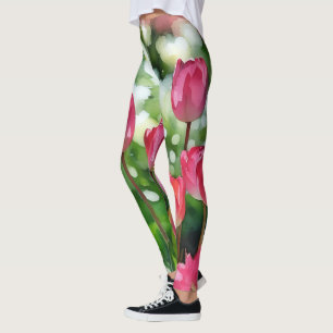 Leggings in Rosa und Grünes Wasser