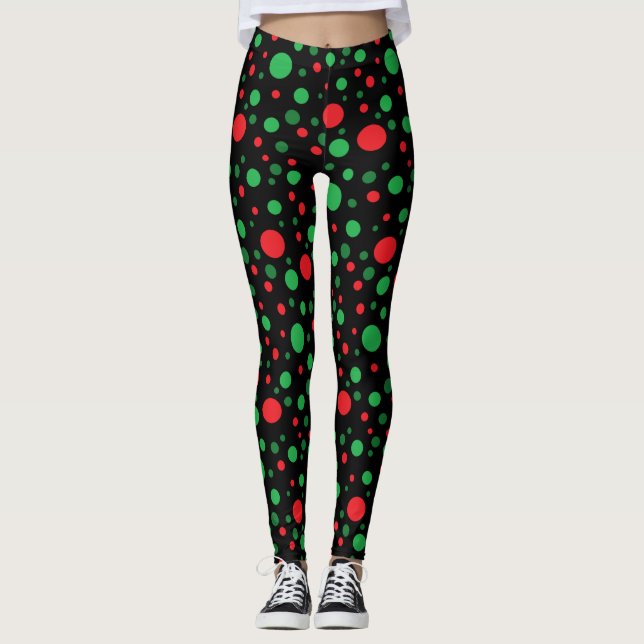 Leggings in Rot-Grün-Schwarz (Vorderseite)
