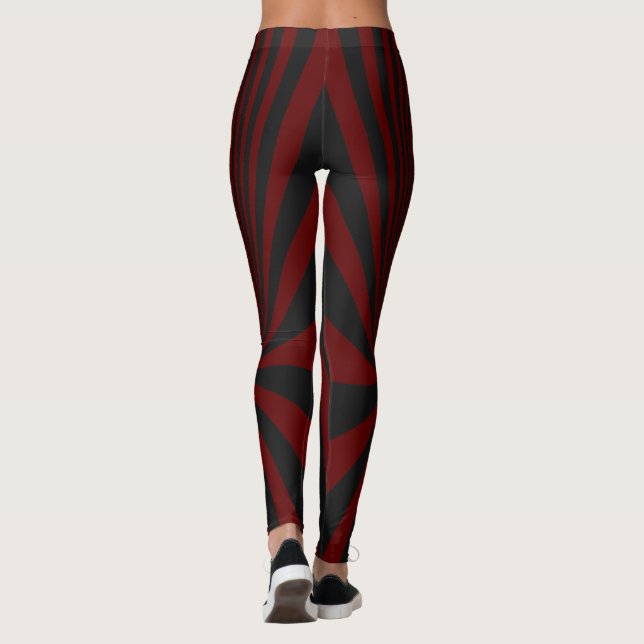 Leggings in Schwarz und Rot (Rückseite)